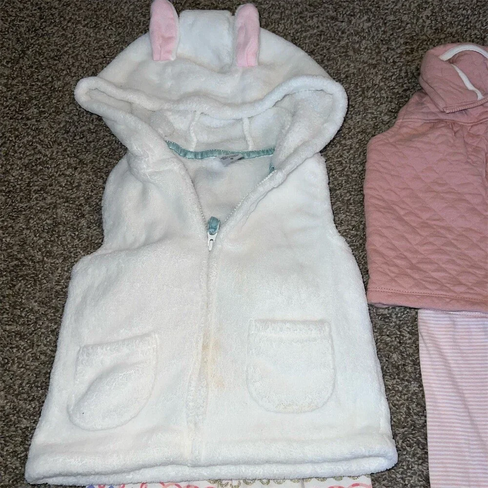 Carter's Girls 2T /24 months 6pc Clothing Lot Vest Hoodie Jeans Leggings Top